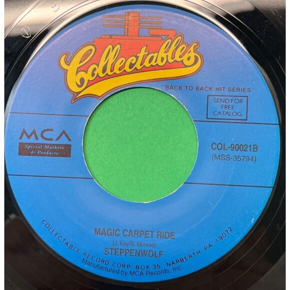 Steppenwolf Born to be Wild / Magic Carpet Ride 45 Rock MCA Collectables 90021 - Picture 2 of 6